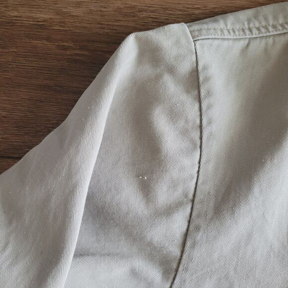 Vintage BB Brand Shirt Mens 20 2XL ? Khaki Twill Button Up Work Pockets USA Flaw - Picture 10 of 16